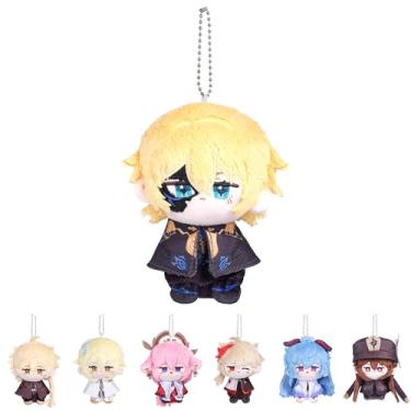 Imagem de UTIEHD Chaveiro de pelúcia Genshin Impact, boneca colecionável de 10 cm – Tamanho compacto para bolsas e chaves para fãs (Dainsleif)