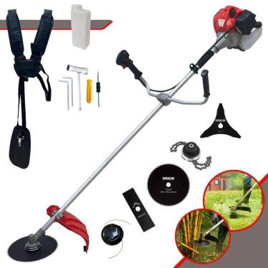 Imagem de Máquina de Cortar Grama Multifunções À Gasolina Anmax CG430P 43cc 2HP 9.000rpm Roçadeira Completa P/ Todos os Tipos de Trabalho Com 5 Opções de Cortes