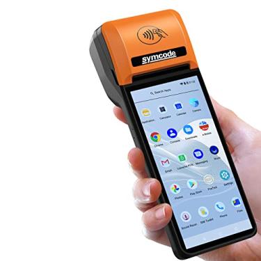 Imagem de symcode Nova Impressora Térmica De Recibos Pos Pda 5,99" Tela Sensível Ao Toque Alta Resolução E Nítida Máquina Móvel Portátil Terminal Android 8.1 Sistema Operacional Integrado Google Play Nfc