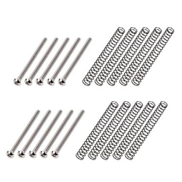 Imagem de Banworks Parafuso de captador Humbucker para guitarra EUA/Imperial Thread Vintage Phillips Cabeça Humbucker Parafusos de altura com molas para captador Gibson, EMG, Seymour Duncan, Dimarzio Pickups 10