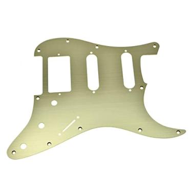 Imagem de KAISH 11 furos, metal, alumínio, anodizado, estilo moderno, ST/Strat HSS, pickguard, palheta para guitarra, placa contra arranhões para Stratocaster/Strat, feita nos EUA/México, ouro