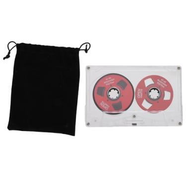 Imagem de Boble para enrolar a fita de cassete em branco 50 minutos de viés normal de dupla fita de fita cassete de som de metal de dupla face com caixa transparente (Vermelho)