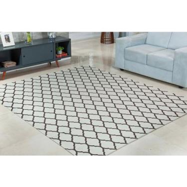 Imagem de Tapete Jacquard 3x2m Moderno Antiderrapante Fácil Limpeza - Mercadão d
