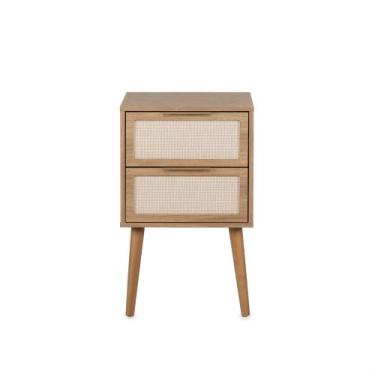 Imagem de Mesa de Cabeceira Ivvie 2 Gavetas - Casavee, Tauari/Dourado - Telinha 