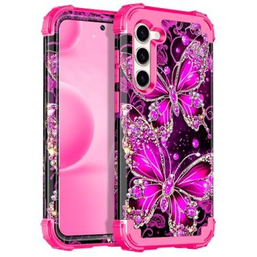 Imagem de Casetego Capa para Galaxy S23 5G, brilham no escuro, três camadas, resistente, à prova de choque, proteção total, policarbonato rígido + capa amortecedora de TPU macio para Samsung Galaxy S23 de 6,1