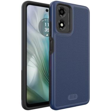 Imagem de TUDIA Capa MergeGrip [grau militar] projetada para Motorola Moto E14 / G04 / G24 / G04s, [testada contra quedas] Capa protetora de camada dupla à prova de choque, fina, resistente, resistente (azul