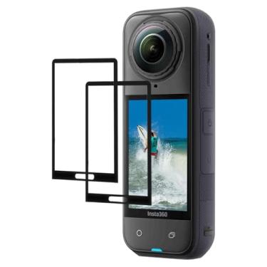 Imagem de iDaPro [2 peças protetoras de tela para câmera de ação Insta360 X5/X4 LCD à prova d'água 360, vidro temperado para rigidez Insta 360 X 5/X 4,9H, antiarranhões, antibolhas