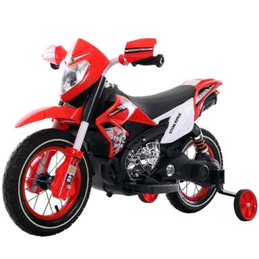 Imagem de MOTOCICLETA VERMELHA COM RODAS DE APOIO 6V7AH