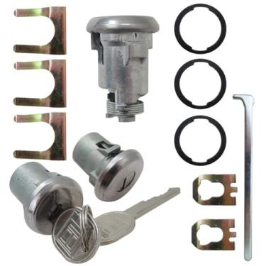 Imagem de Cilindro de chave de trava de porta-malas com chaves #608307#605533 Conjunto adequado para Chevrolet Caprice Classic Coupe 2 portas 5.0L 305Cu. In. V8 GAS OHV Naturally Aspirated 1977-1979 1981 1982