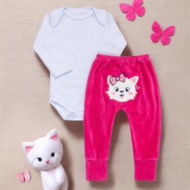 Imagem de Pijama para Bebê Confortável com Calça em Plush até 12 Meses - Era Uma