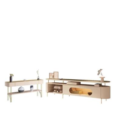 Imagem de Rack Bancada ária Com Aparador Vivant Champanhe Off White - Hb Móveis