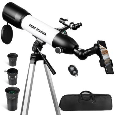 Imagem de Telescópio FREE SOLDIER 80 mm, abertura, 500 mm, refrator branco