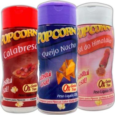 Imagem de 3 Temperos Pipoca Calabresa, Queijo Nacho E Sal Do Himalaia - Flavored