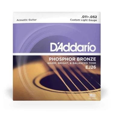 Imagem de Kit 3 Und. Enc. Para Violão D`Addario Ej26 Light C. 011.052