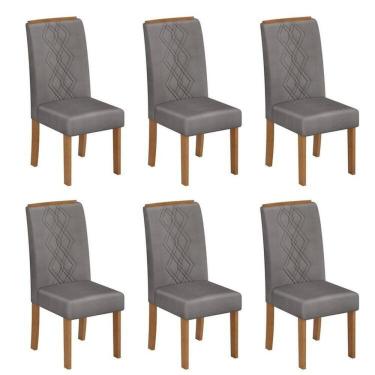 Imagem de Kit 6 Cadeiras para Sala de Jantar Ayla Freijó/ Lunar