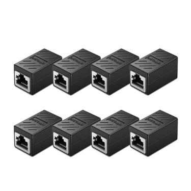 Imagem de Acoplador RJ45, acoplador Ethernet Cat6 para Cat5e/Cat6/Cat7/Cat8, adaptador extensor Ethernet de 1000 Mbps, conector LAN para modem roteador PC Switch extensão de rede, fêmea para fêmea - pacote com