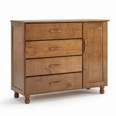 Imagem de Cômoda 4 Gavetas 1 Porta 100% Madeira Maciça Ariel - MPO Móveis, Imbui