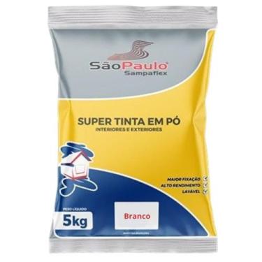 Imagem de Tinta em Pó 5kg SampaFlex Cores Amarela Azul Branco Verde Fixação Pint