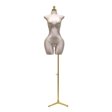 Imagem de Mannequin Torso de manequim com suporte, torso de meio corpo plus size europeu e americano, expositor de loja, destacável(White)