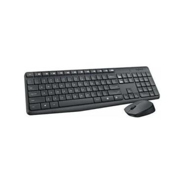 Imagem de Kit Teclado e Mouse Sem Fio Logitech MK235 Português Brasil Preto