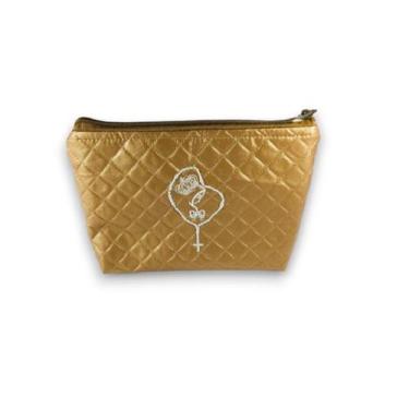 Imagem de Nécessaire, Bordada Religiosa, grande - DaniBordados, Dourado