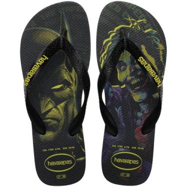 Imagem de Chinelo Havaianas Top Heróis DC - Preto e Amarelo, 37/38