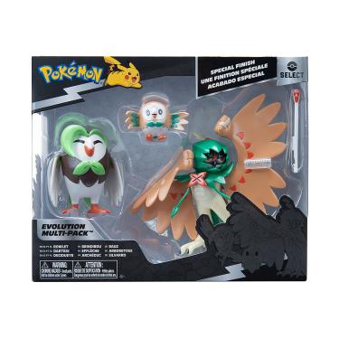 Imagem de Pokemon - Pack De Evolução 3 Bonecos Rowlet, Dartrix E Decidueye