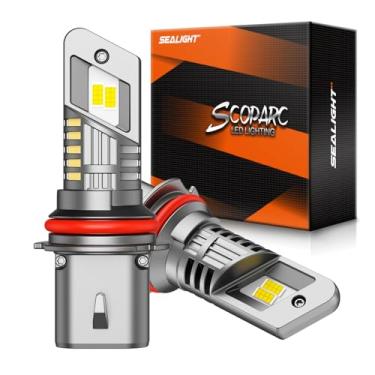 Imagem de SEALIGHT Lâmpadas Scoparc 9004/HB1, super brilhantes, luzes de neblina brancas frias de 6500 K, vida útil de mais de 60.0000 horas, instalação plug-n-play fácil de 3 minutos, pacote com 2