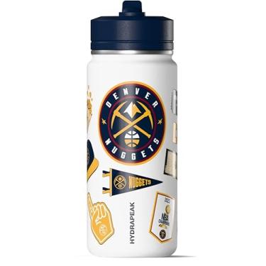 Imagem de Hydrapeak Garrafa de água ativa oficialmente licenciada pela NBA Oklahoma City Thunder 597 g com tampa e alça reutilizável de aço inoxidável com isolamento de parede dupla, presente esportivo