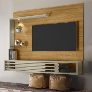 Imagem de Painel Bancada Suspensa Com Led Tvs Até 50 Polegadas Frizz Select - Cumaru Opala