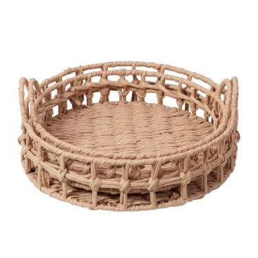 Imagem de Cesta de, cestas de corda de - Cestas de nidificação tecidas para caixa de pão redonda com alças de transporte,Cestas tecidas redondas empilháveis, cestas de pão tecidas para lençóis, roupas de cama