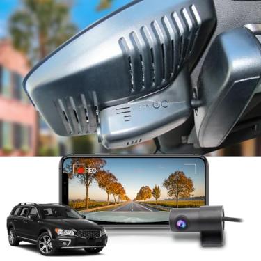 Imagem de Fitcamx Câmera de painel frontal 2K + traseira 1080P se adapta para Volvo XC70 2012-2016 T5 Premier Platinum Drive-E, estilo OEM, vídeo HD duplo, WiFi e aplicativo integrados, gravação em loop, sensor