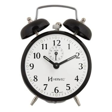 Imagem de Relógio Despertador Mecânico Estilo Antigo, A Corda, Vintage Retro (Preto)