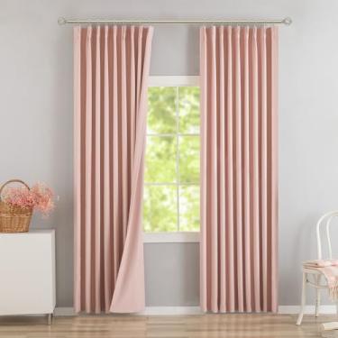 Imagem de DONREN Cortinas blackout plissadas com aba traseira rosa 152 cm L x 241 cm C