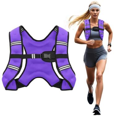 Imagem de Poudee Colete pesado, colete de peso de 3,6 kg para homens e mulheres, colete de peso corporal ajustável com faixa refletiva para treinamento de força, corrida, treino, corrida, caminhada - 3,6 kg