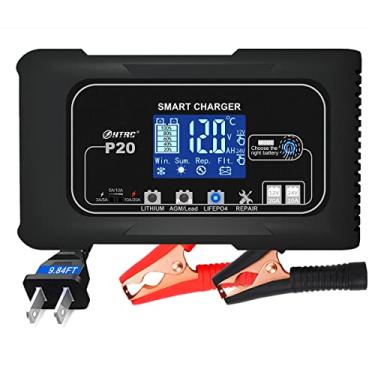 Imagem de 20-Amp Smart Battery Charger,12V/20A and 24V/10A.Lithium,Lifepo4,Lead-Acid(AGM/Gel/SLA..) Car Battery Charger,Trickle Charger, Maintainer/Pulse Repair Charger,for Car,Boat,Motorcycle, Lawn Mower
