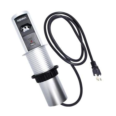 Imagem de Torre Automática Moveis Embutir Retrátil Indução USB Prata