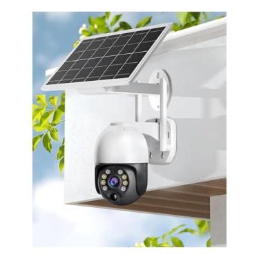Imagem de Câmera de Segurança Solar Wi-Fi 3MP Full HD à Prova D’água Visão Noturna 360° PTZ Detecção de Movimento Áudio Bidirecional Vigilância 24h Instalação Fácil Sem Fios App ICSEE