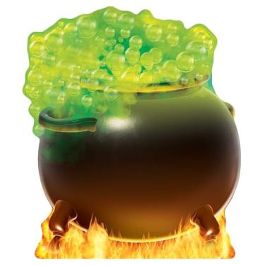 Imagem de Beistle Caldeirão de bruxa em pé decoração de Halloween com cavalete anexado, suporte de caldeirão de recorte de papelão para festas, salas de aula, cabines de fotos e casas assombradas, 9,5 m x 9,5