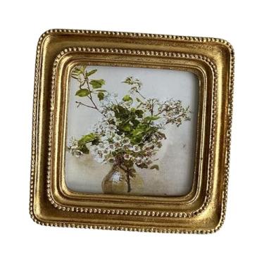 Imagem de Ｂｅｓｇａ Moldura Vintage para Fotos, Galeria de Fotos, Arte, Presente, Porta-retratos, Moldura para Decoração de Casa, Quarto, Mesa, 14,2 Cm X 14,2 Cm