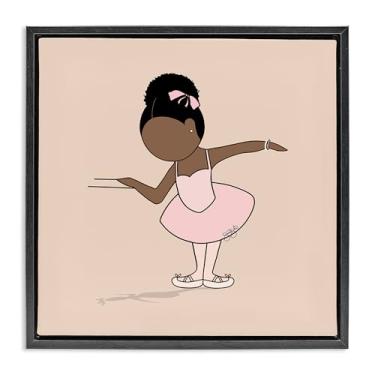 Imagem de Stupell Industries Graceful Ballerina Portrait Black Framed Floater Canvas Wall Art Design por Sierra Siler, 45,7 x 45,7 cm
