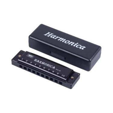 Imagem de Harmonica Diatônica De 10 Buracos Em Chave C Com Estojo Para Iniciante