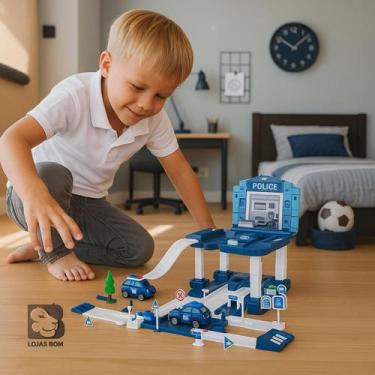 Imagem de Brinquedo Pista de Estacionamento Policial 40 peças Diversão Infantil 