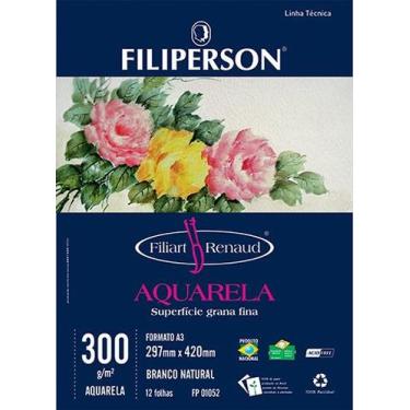 Imagem de Bloco Filiart Renaud Aquarela Filiperson A3 300gr 12fl