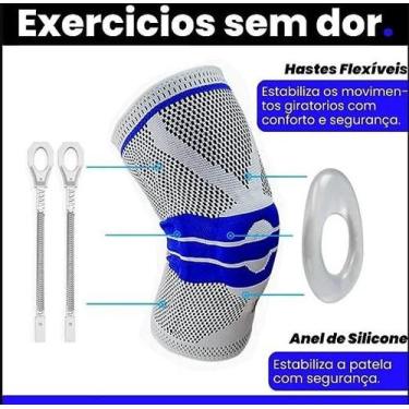 Imagem de Joelheira Articulada Ortopédica Compressão Patela Dor Joelho circunfer