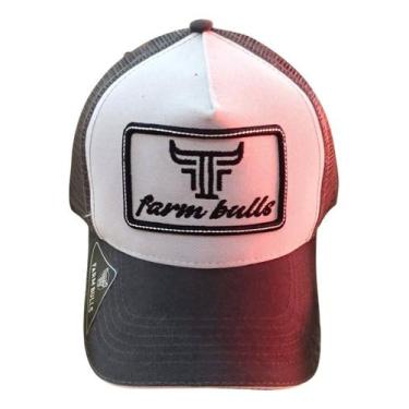 Imagem de Boné Com Tela De Aba Curva Farm Bulls Vermelho Luxo Para Cavalgada Em 