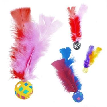 Imagem de KIT de Brinquedo para Gato Bolinha que Pula Pena 4 unidades - StilloPe