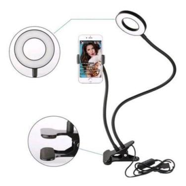 Imagem de Ring Light De Mesa 6 Polegadas Suporte Articulável 6 Polegadas Ilumina