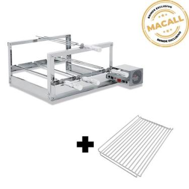 Imagem de Churrasqueira Giratória Inox 4 Espetos 2 Andares The Grill + Grelha Au