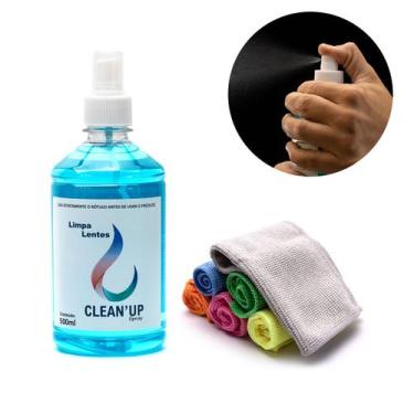 Imagem de Kit Limpa Lentes Óculos Tela Tv Celular Notebook com 1 Spray 500ml + 3